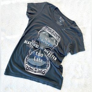 Beautiful Disaster dark grey t-shirt - size medium.
